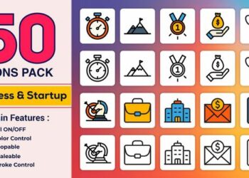 VideoHive Dual Icons Pack - Business & Startup 47621047