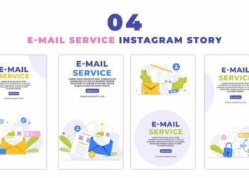 VideoHive E Mail Service Concept Flat Character Instagram Story 47454279