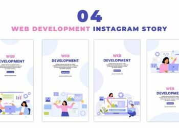 VideoHive Eye Catching 2D Character of Web Development Instagram Story 47453841