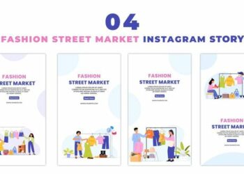 VideoHive Fashion Street Market Flat Vector Instagram Story 47455716