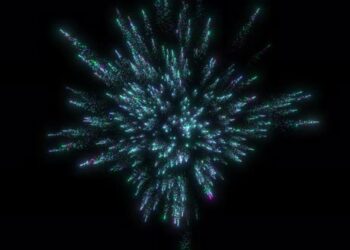 VideoHive Glowing Magic Colorful Particle Brust Animation On Outer Space. Particle Blast On Black Background. 47574828