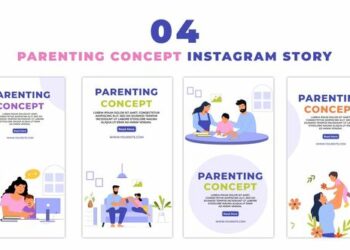 VideoHive Happy Parents and Kids 2D Character Instagram Story 47455437