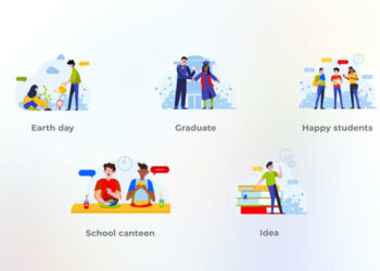 VideoHive Happy Students - Flat Concepts 47721615