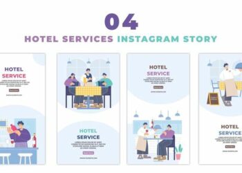 VideoHive Hotel and Bar Services Flat Vector Instagram Story 47450406