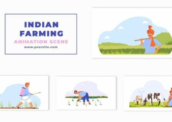 VideoHive Indian Farming Culture 2D Character Animation Scene 47354828
