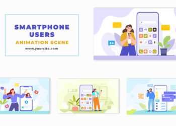 VideoHive Modern Smartphone Users Character Animation Scene 47494533