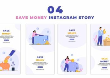 VideoHive Money Saving Flat Character Instagram Story 47450428