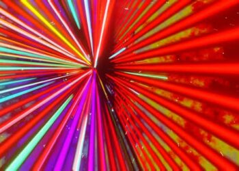 VideoHive Multicolor Neon Glowing Sci-Fi Triangular Dimension Background Vj Loop In HD 47574162