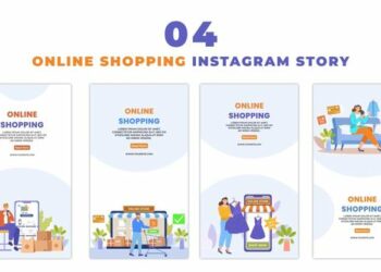 VideoHive Online Shopping Flat Vector Instagram Story 47450671