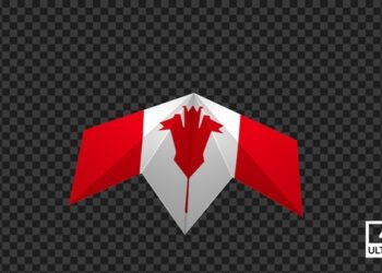 VideoHive Paper Airplane Of Canada Flag 47547846