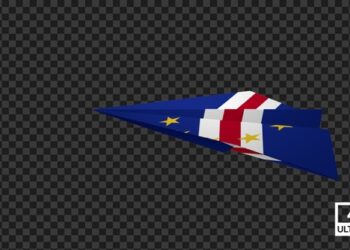 VideoHive Paper Airplane Of Cape Verde Flag V2 47547843