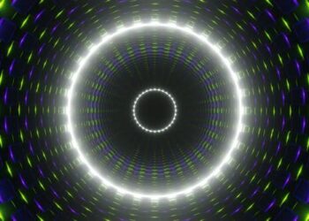 VideoHive Purple And Lime With White Cylindrical Mechanism Background Vj Loop In 4K 47574177