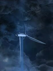 VideoHive Wind Turbines Tops Among Thick Night Clouds 47551197