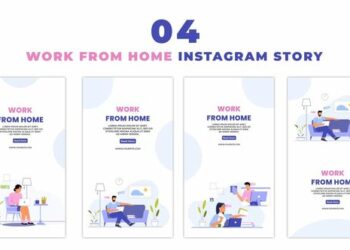 VideoHive Work from Home Flat Vector Instagram Story 47453854