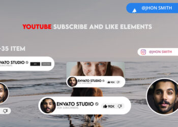 VideoHive Youtube Subscribe And like elements | For Premiere Pro 47413284