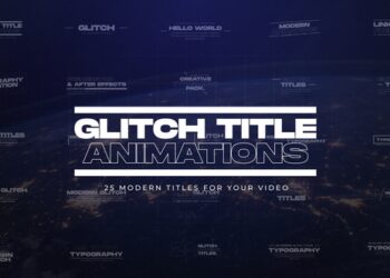 VideoHive 25 Glitch Titles 48021363