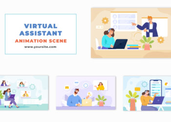 VideoHive 2D Animation of Virtual Assistant Performing Tasks 47865193