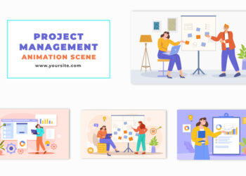 VideoHive Animated Scene Template Featuring Flat Character in Project Management 47865923