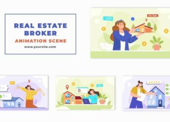 VideoHive Animated Vector Real Estate Broker Character 47881453
