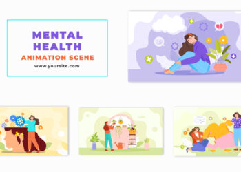 VideoHive Cartoon Animation Scene of Characters and Mental Health 47865499