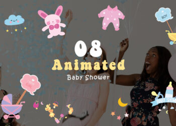 VideoHive Cartoon Animation of Baby Shower Design Elements 47872095