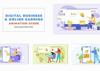VideoHive Digital Business and Online Earning Concepts Vector Animation Scene 47881762