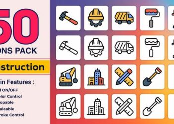 VideoHive Dual Icons Pack - Construction Icons 47865688