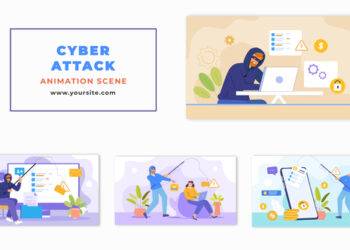 VideoHive Flat Character in Cyber Attack Animation Scene 47865324