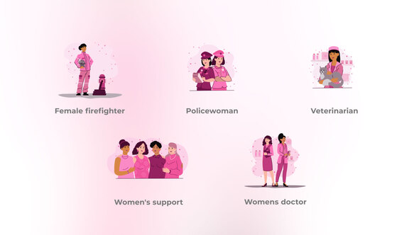 VideoHive Medicine and Defense - Flat Female Elements Concept 48039344