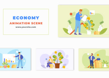 VideoHive New Online Earning Flat Character Animation Scene 47869282