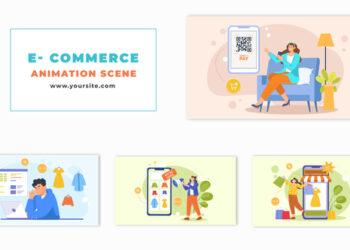 VideoHive Online Shopping Process in Flat Character Animation Scene 47865543