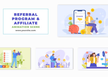 VideoHive Referral Program and Affiliate Flat Character Animation Scene 47869165