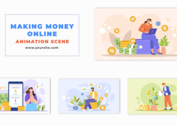 VideoHive Smart Online Income Generation Flat Character Animation Scene 47865788
