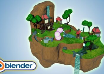 Blender 3D Model a Ghibli Art Stylized Scene By 3D Tudor