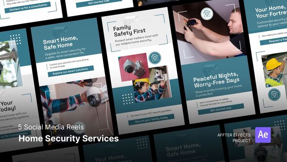 VideoHive Social Media Reels - Home Security Services After Effects Template 48671034