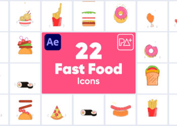 VideoHive Fast Food Icons For After Effects 48877326