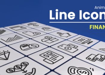 VideoHive 50 Animated Finance Line Icons 50403247