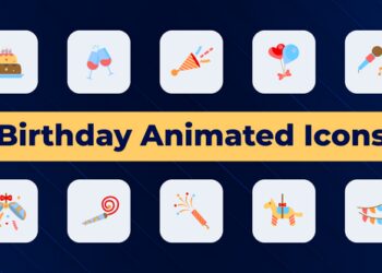 VideoHive Birthday Animated Icons 50385482