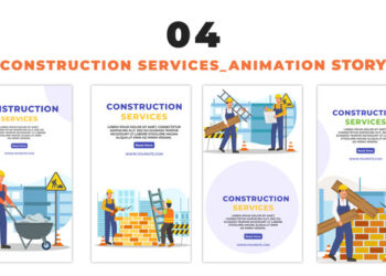 VideoHive Construction Job Labor Flat Design Instagram Story 48662166