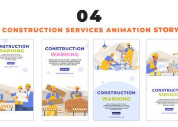 VideoHive Construction Services Agency Flat Character Instagram Story 48662375