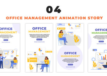 VideoHive Corporate Office Management Flat Design Character Instagram Story 48658559