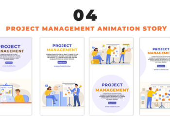 VideoHive Corporate Project Management Flat Character Instagram Story 48659691