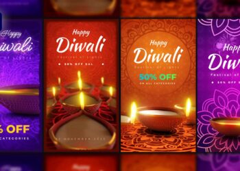 VideoHive Diwali Festival Stories Pack 48675261
