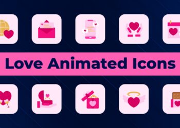 VideoHive Love Animated Icons 50333071