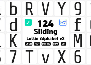 VideoHive Sliding Lottie Alphabet V2 50108693