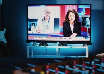 VideoHive TV Left Open on News Channel at Home 49480482