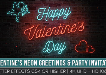 VideoHive Valentine’s Neon Greeting & Party Invitation 21347949
