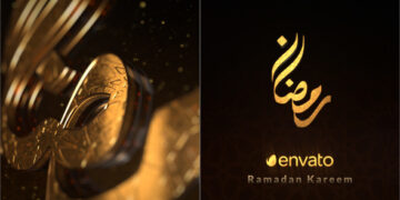 VideoHive 3D Gold Ramadan Kareem Logo Intro 51275987