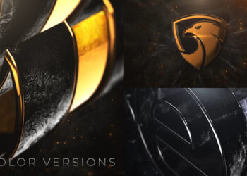 VideoHive Black Gold And Silver Logo Reveal 25410304