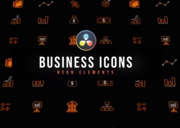 VideoHive Business Neon Icons 47399950